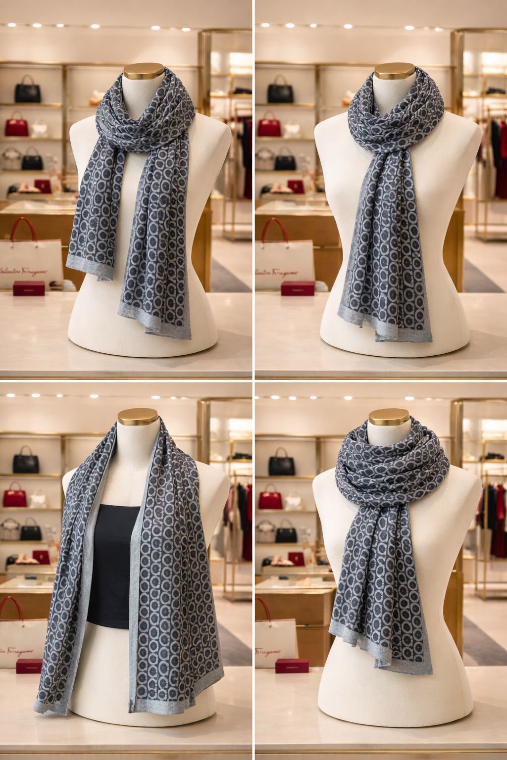 Elegant Geometric Print Lightweight Scarf – Unisex