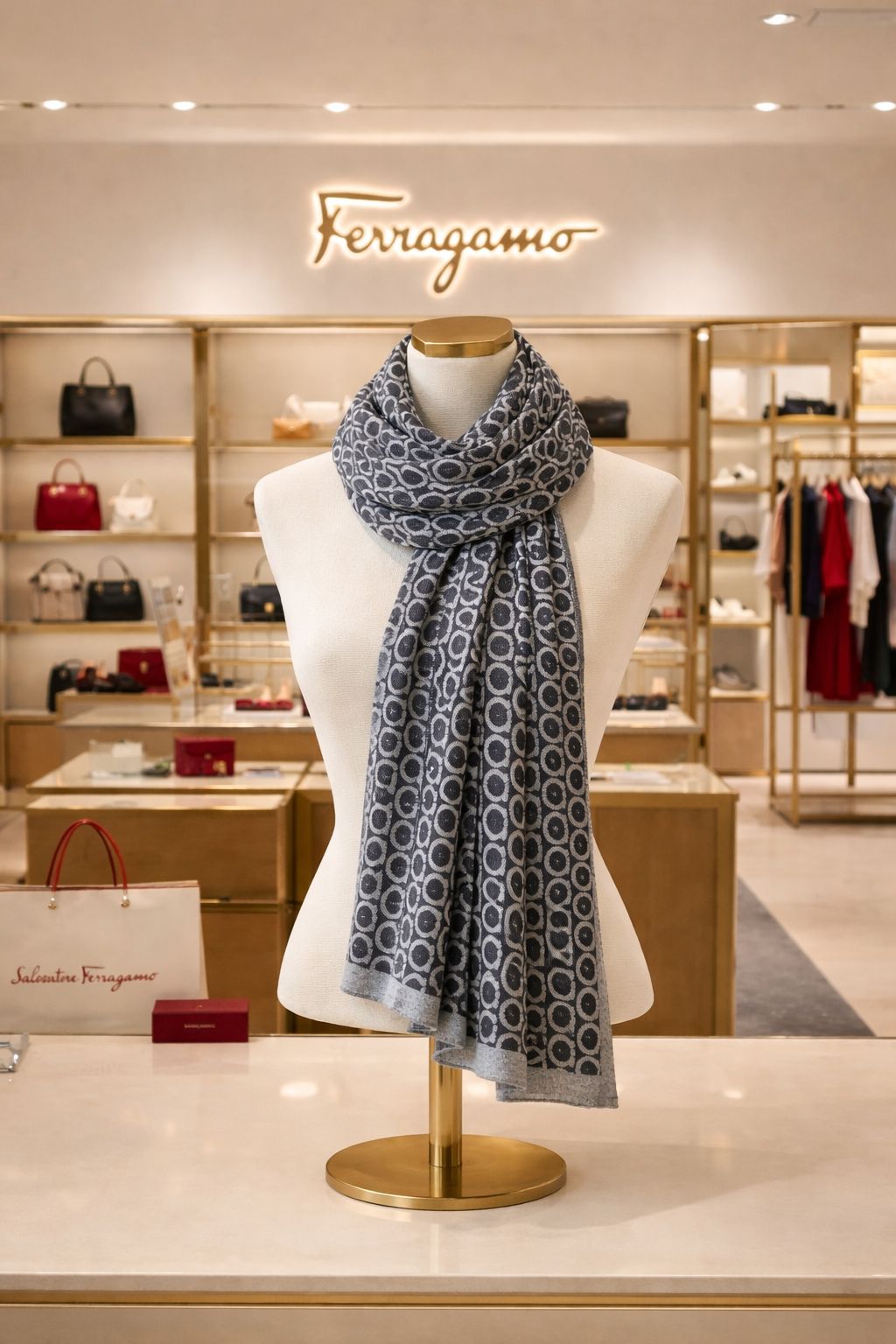 Elegant Geometric Print Lightweight Scarf – Unisex