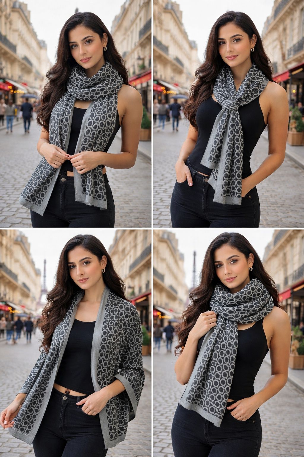 Elegant Geometric Print Lightweight Scarf – Unisex