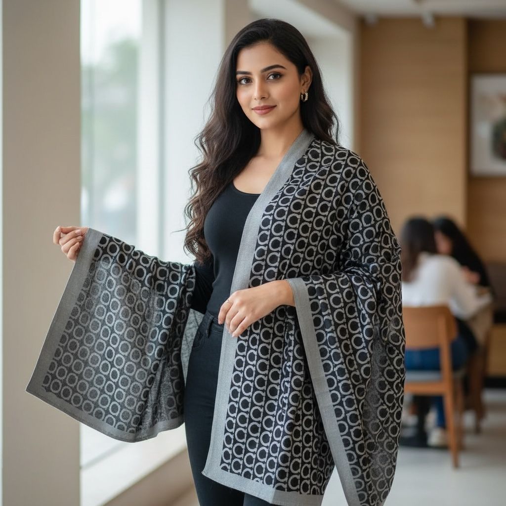 Elegant Geometric Print Lightweight Scarf – Unisex