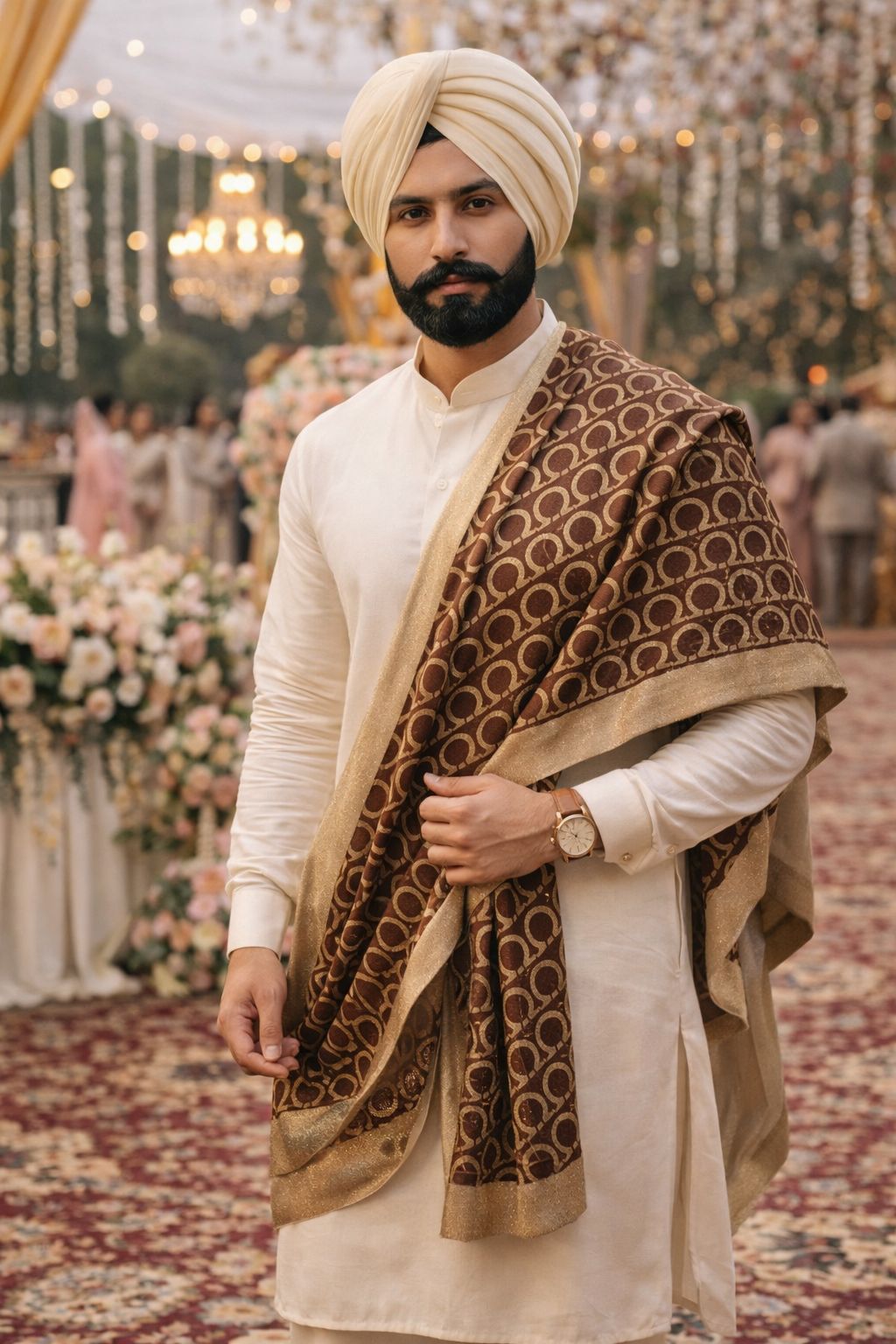 Elegant Geometric Print Lightweight Scarf – Unisex