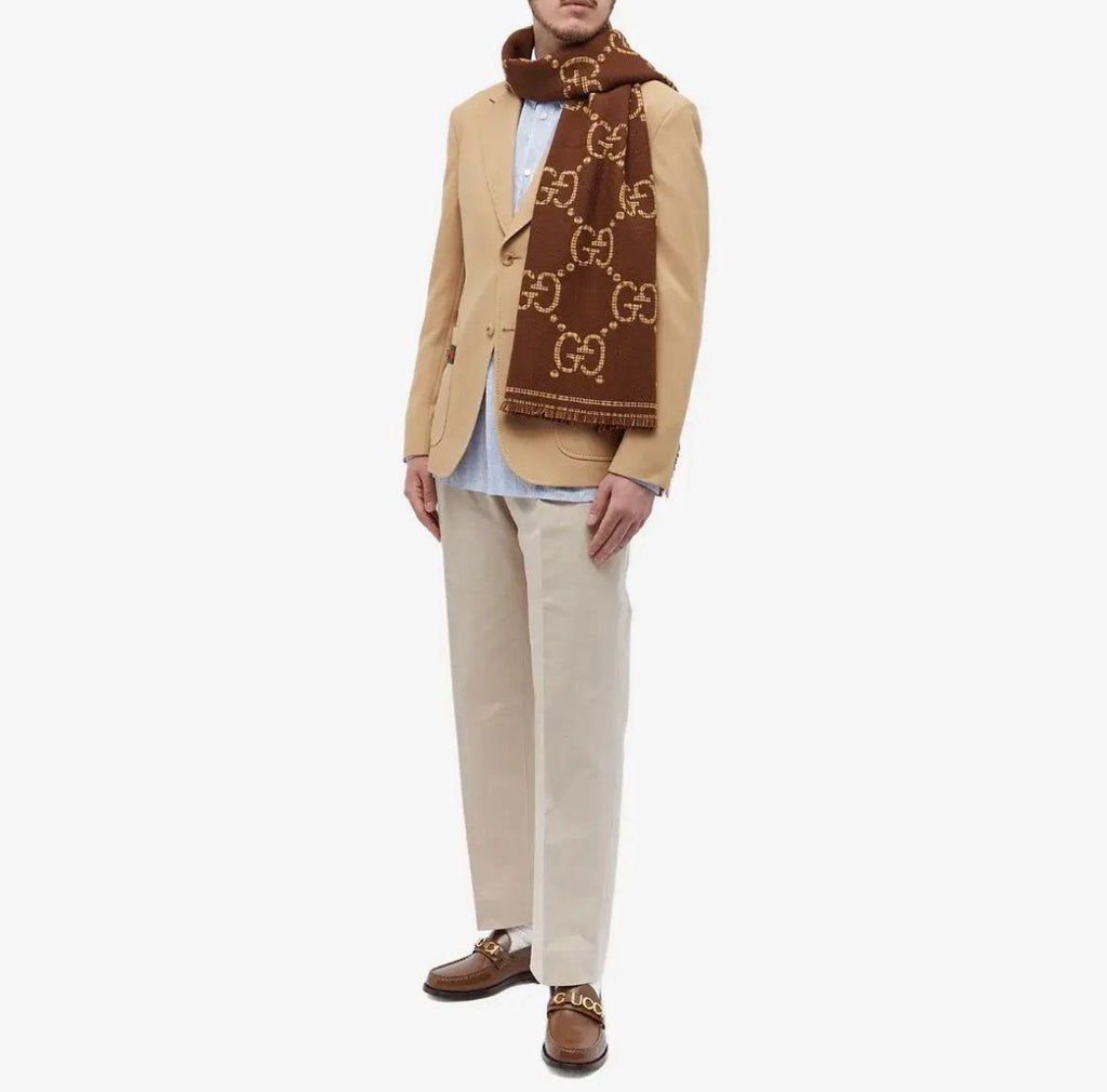 Luxury Monogram Pattern Winter Scarf – Unisex