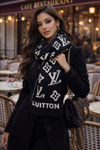 Luxury Monogram Knit Winter Scarf for Women