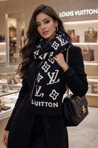 Luxury Monogram Knit Winter Scarf for Women