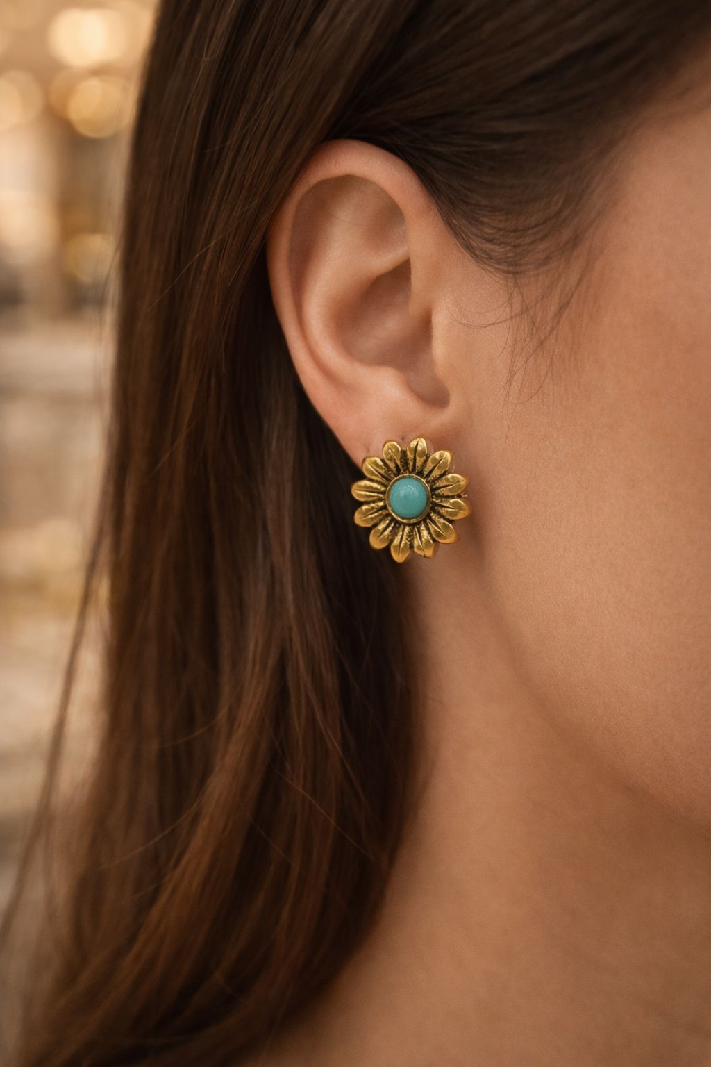 Gold-Tone Statement Stud Earrings Set for Women