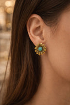 Gold-Tone Statement Stud Earrings Set for Women