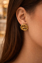 Gold-Tone Statement Stud Earrings Set for Women