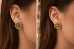 Gold-Tone Statement Stud Earrings Set for Women