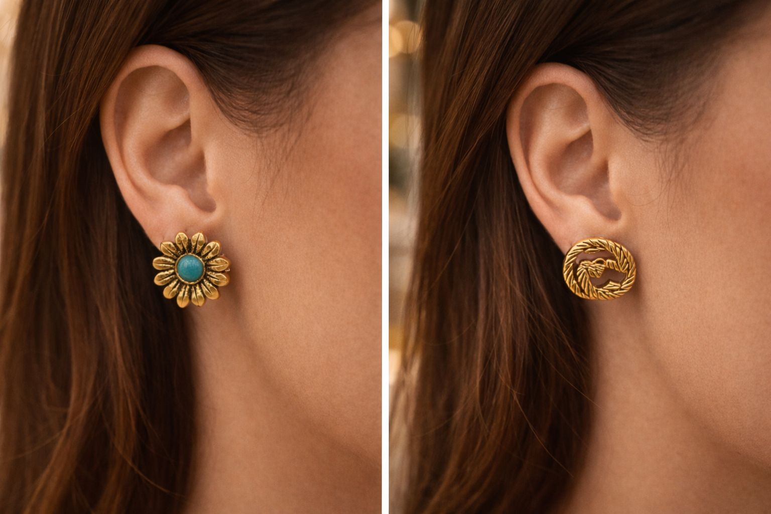 Gold-Tone Statement Stud Earrings Set for Women