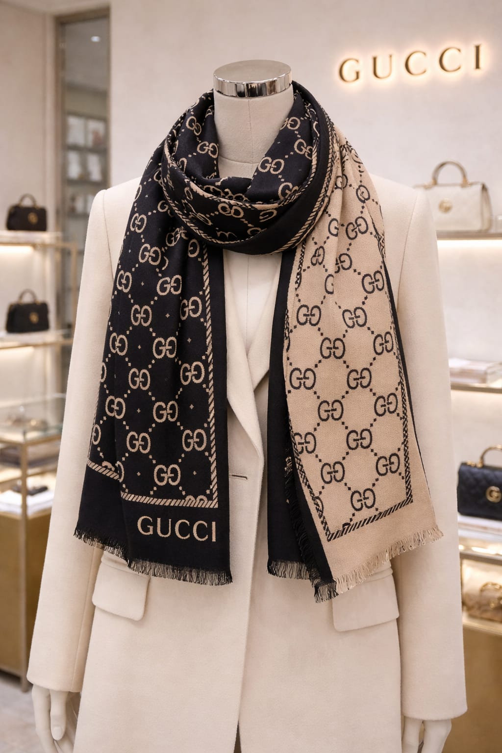 Luxury Monogram Print Soft Stole for Women