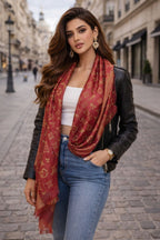 Classic Monogram Design Soft Wrap with Fringe