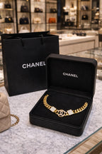 Elegant Gold-Tone Link Chain Statement Necklace