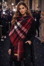 Classic Checkered Winter Stole with Soft Finish