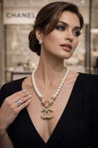 Elegant Pearl Pendant Necklace with Crystal Accents