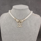 Elegant Pearl Pendant Necklace with Crystal Accents