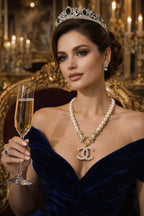 Elegant Pearl Pendant Necklace with Crystal Accents