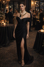 Layered Pearl & Gold-Tone Chain Statement Necklace with Black Floral Pendant