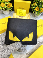 Bold Eye Graphic Bi-Fold Wallet – Black & Yellow Edition