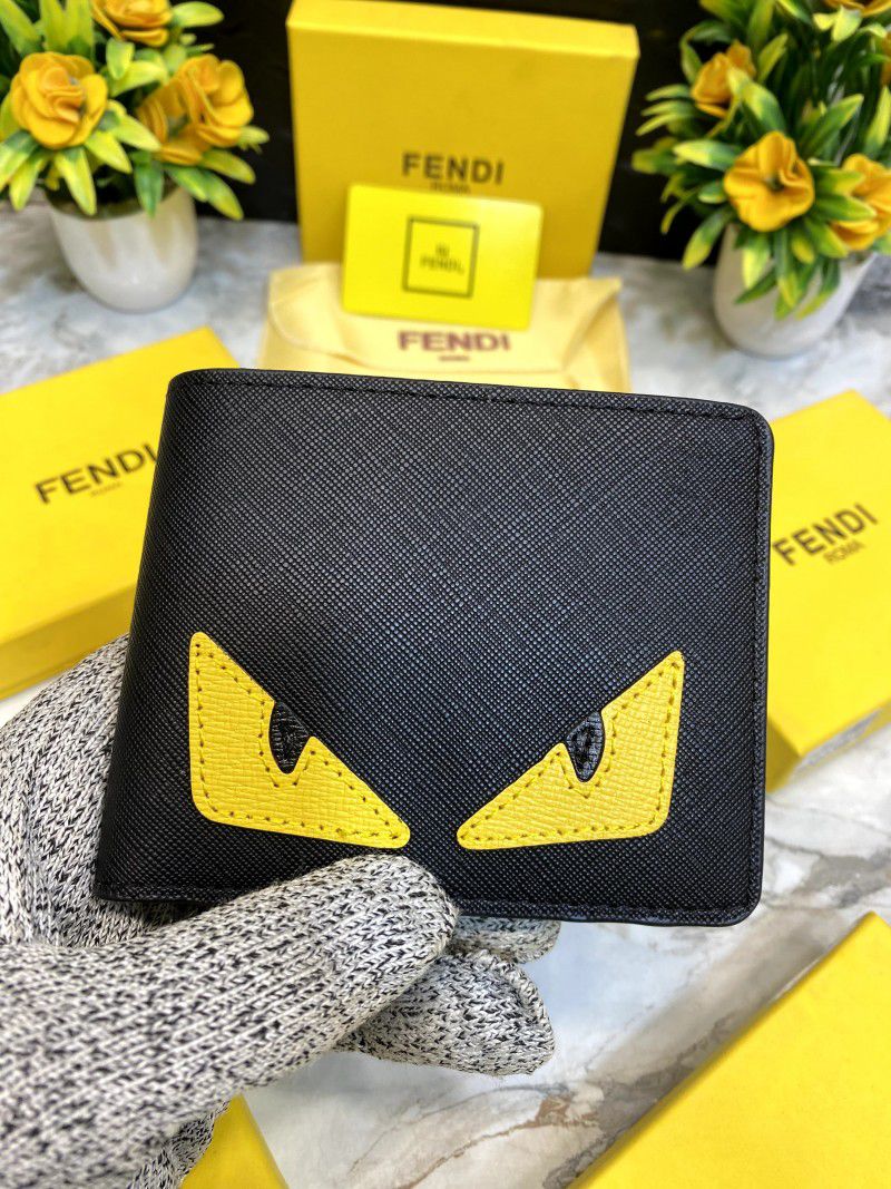 Bold Eye Graphic Bi-Fold Wallet – Black & Yellow Edition