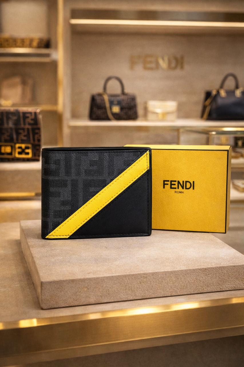 Premium Textured Leather Wallet with Contrast Stripe – Sleek Bifold Design