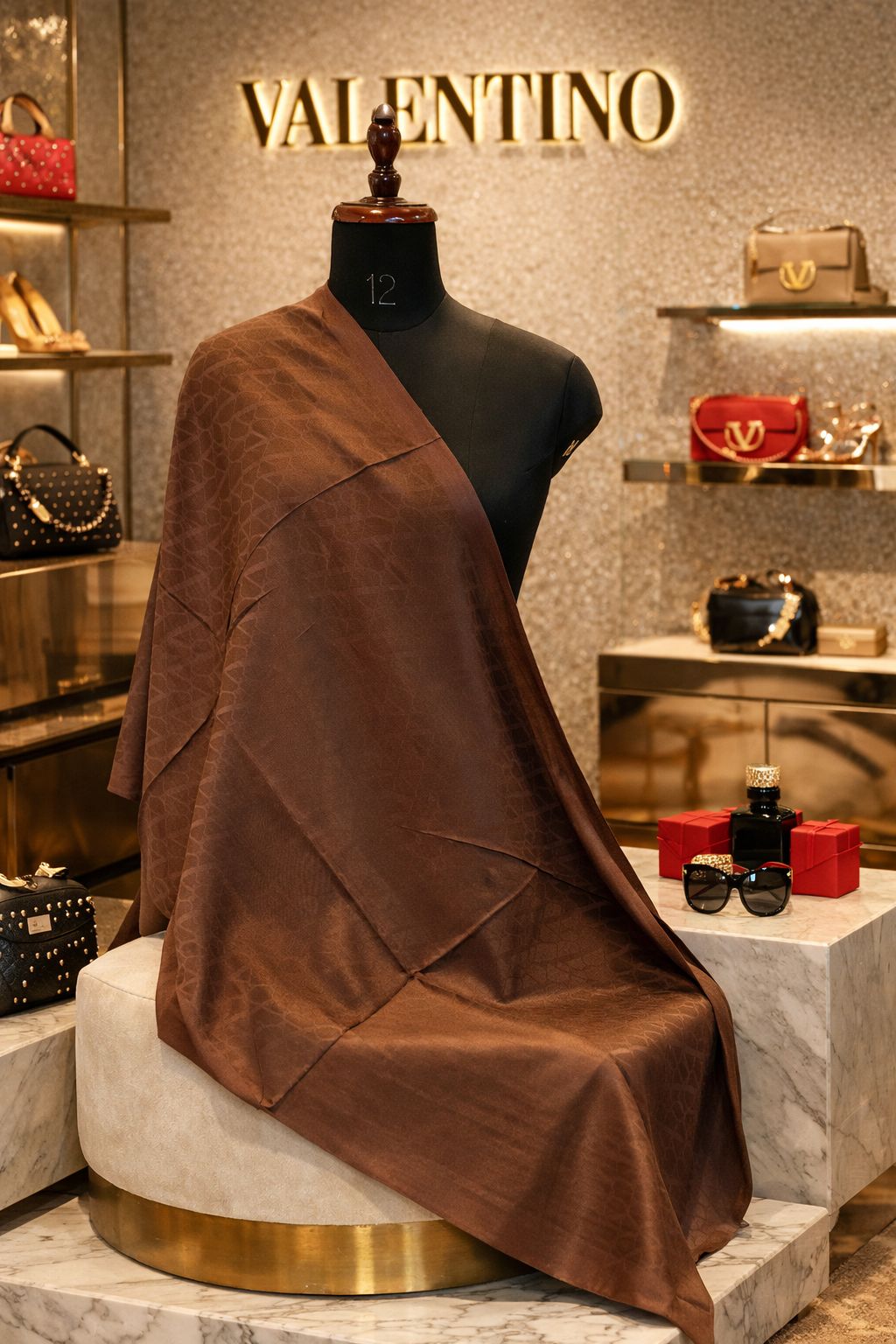 Lightweight Semi-Cotton Summer Scarf – Elegant Brown
