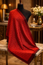 Elegant Red unisex Semi-Cotton Lightweight Summer Stole
