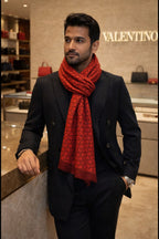 Elegant Red unisex Semi-Cotton Lightweight Summer Stole