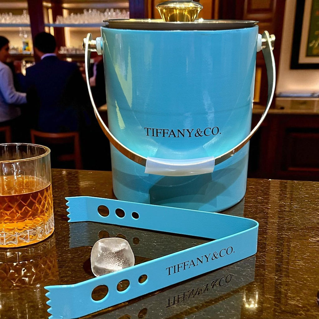 Premium Glossy Ice Bucket with Lid & Handle – Luxury Blue Edition