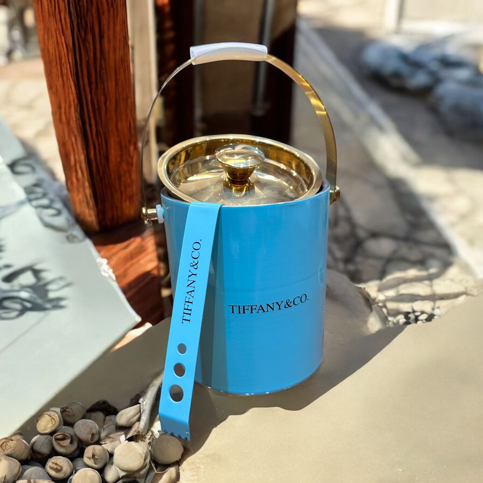 Premium Glossy Ice Bucket with Lid & Handle – Luxury Blue Edition