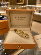 Luxury Gold-Tone Open Cuff Bracelet with Crystal Accents