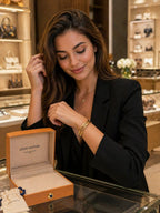 Luxury Gold-Tone Open Cuff Bracelet with Crystal Accents