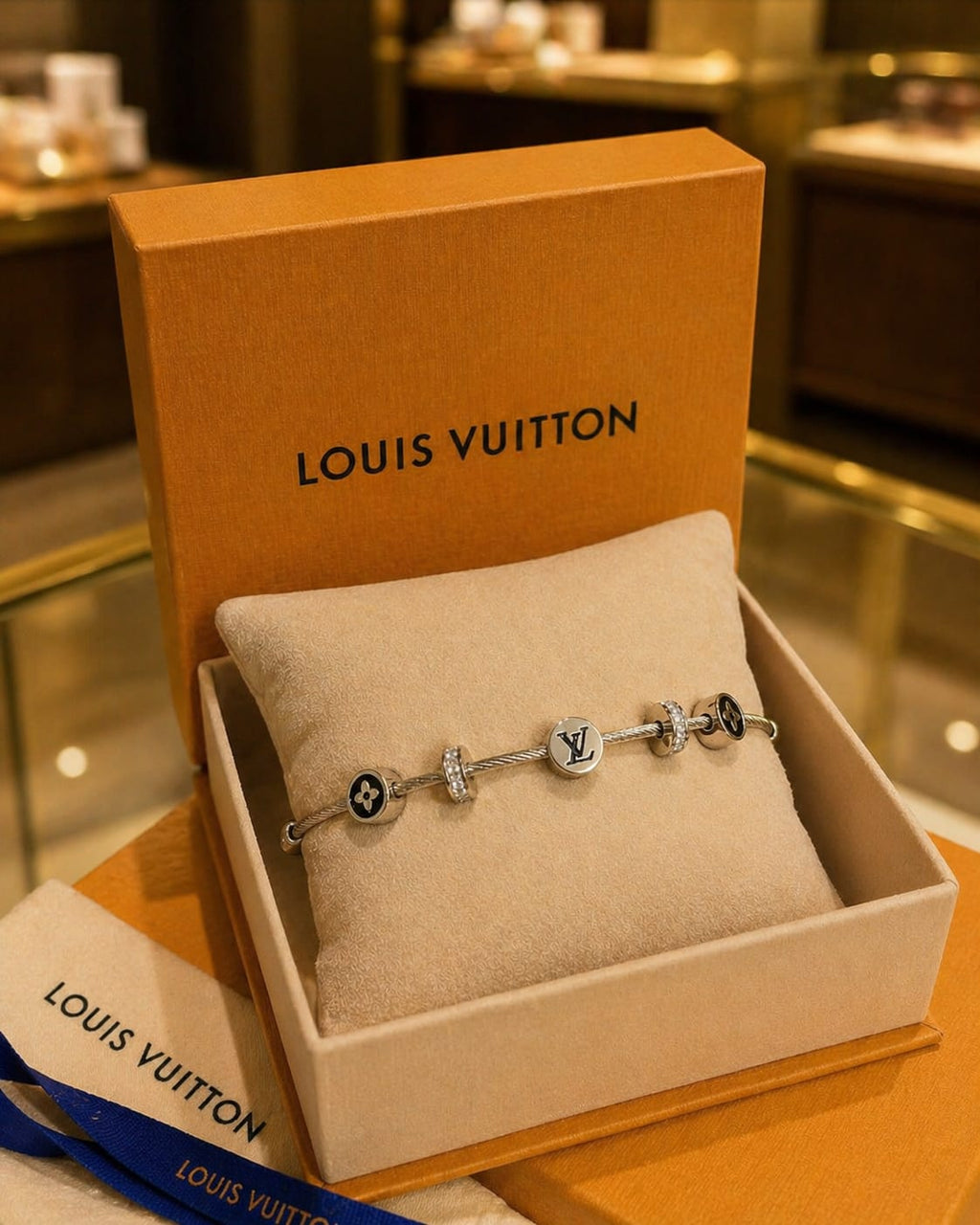 Minimalist Charm Bracelet with Monochrome Accents