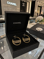 Gold-Tone Circular Hoop Earrings with Textured Detail