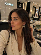 Gold-Tone Circular Hoop Earrings with Textured Detail