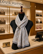 Premium Monogram Pattern Scarf – Soft Lightweight Elegant Wrap