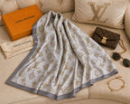 Premium Monogram Pattern Scarf – Soft Lightweight Elegant Wrap