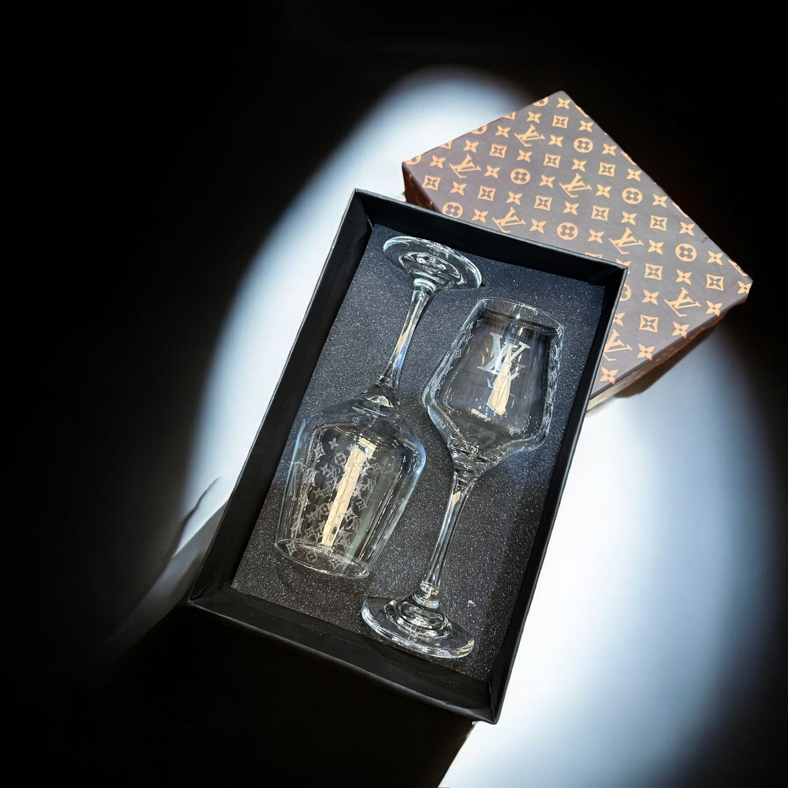 Louis Vuitton Engraved Wine/Whiskey Glass Set – First Copy Luxury Pair