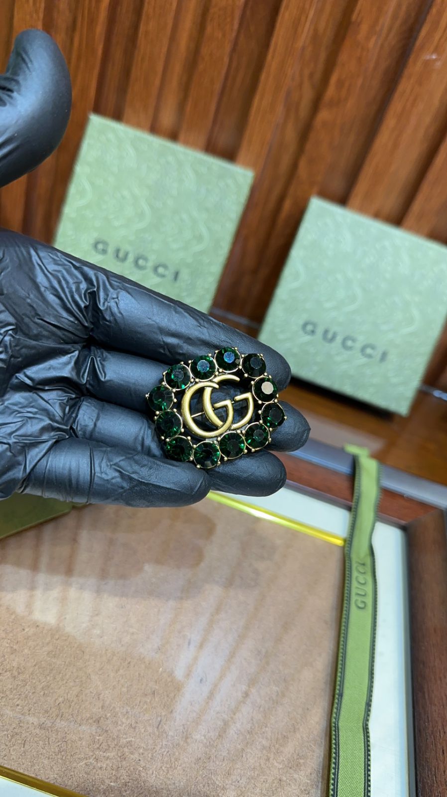 Gucci Logo Brooch Pin – First Copy GG Badge in Gold