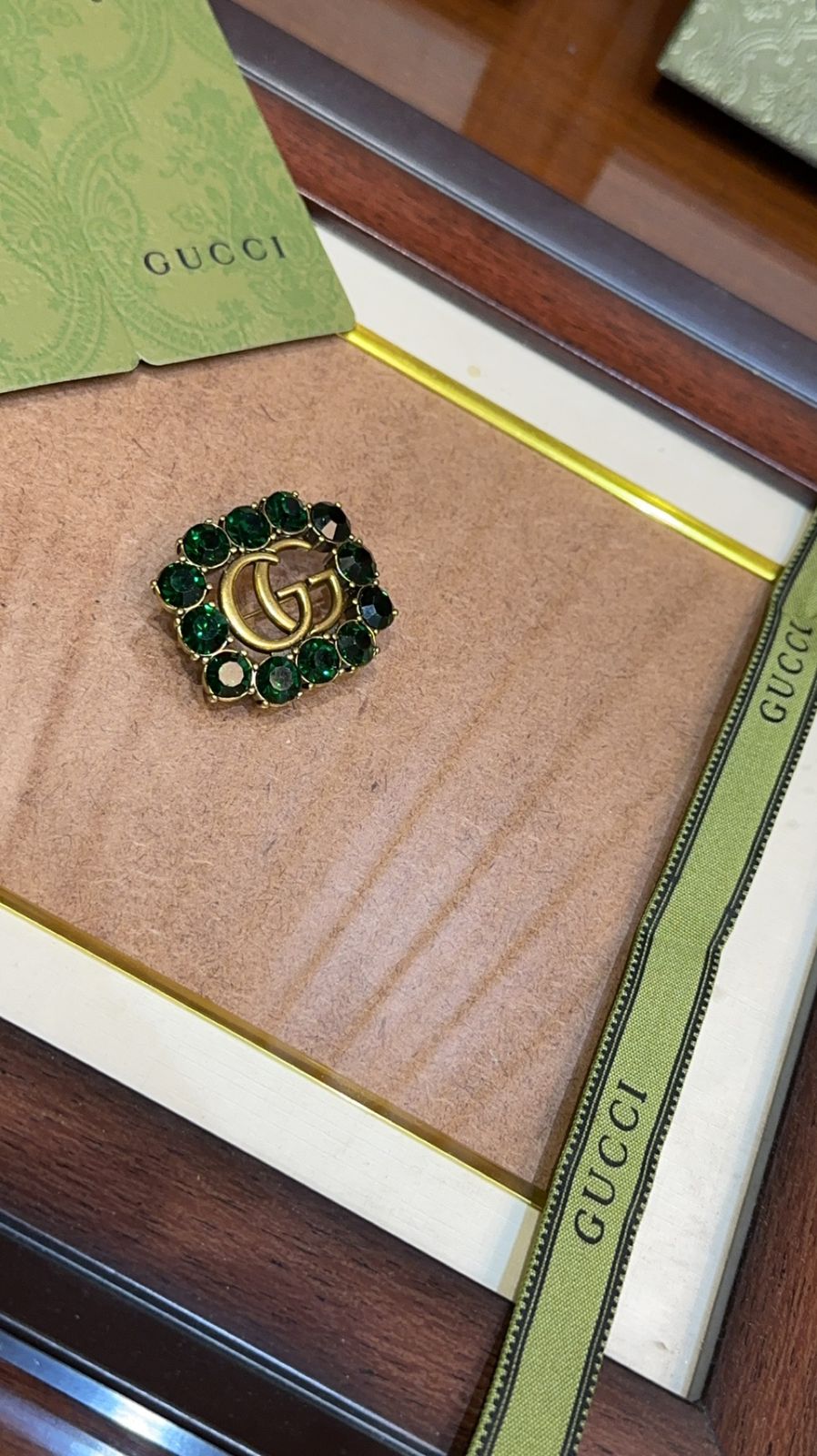 Gucci Logo Brooch Pin – First Copy GG Badge in Gold