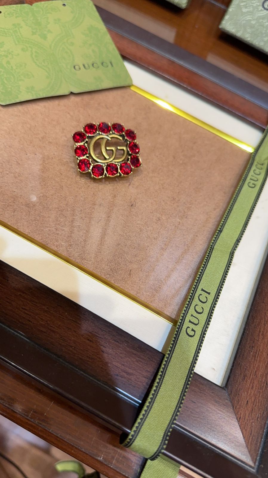 Gucci Logo Brooch Pin – First Copy GG Badge in Gold