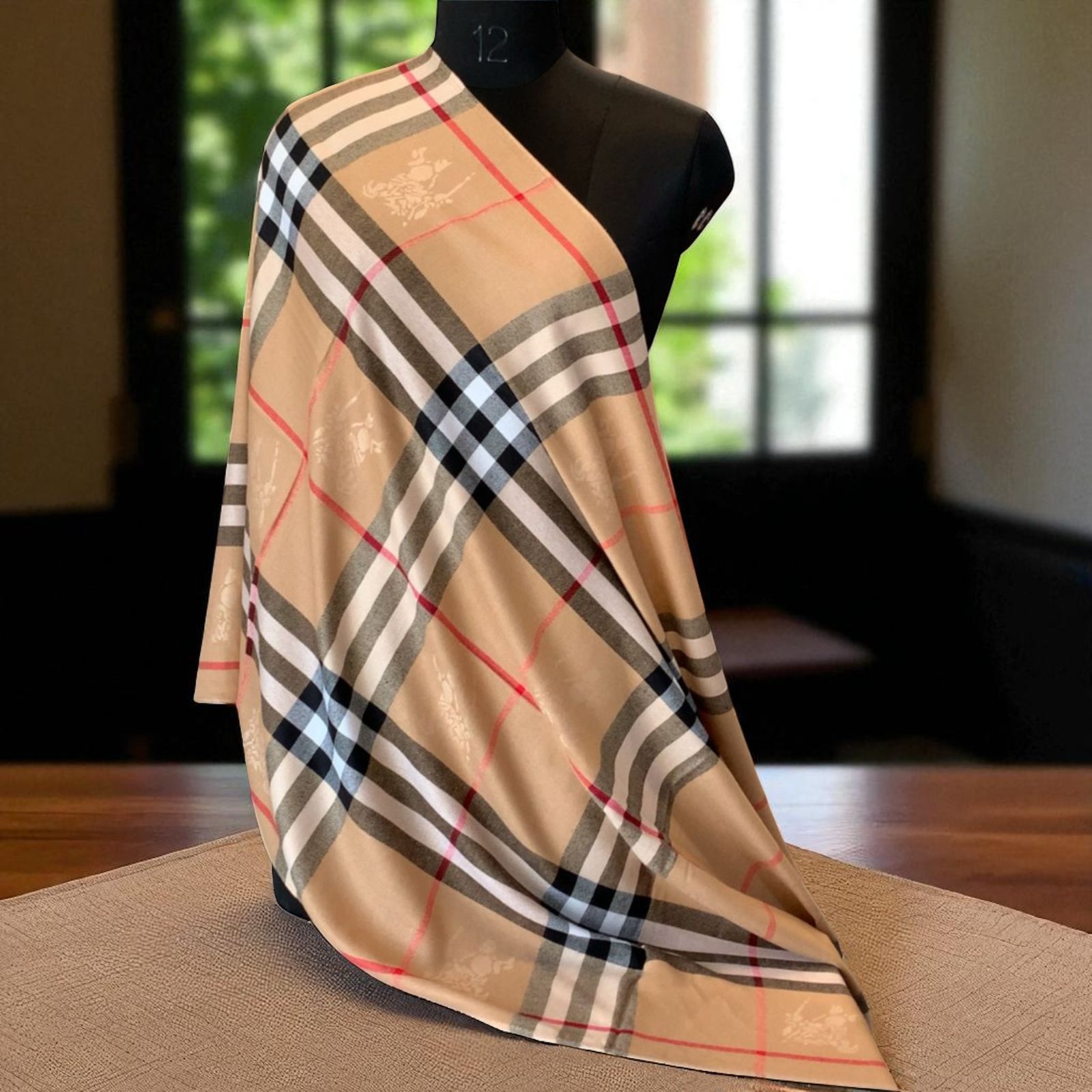 Premium Checkered Semi-Cotton Unisex Fashion Stole – Luxyn