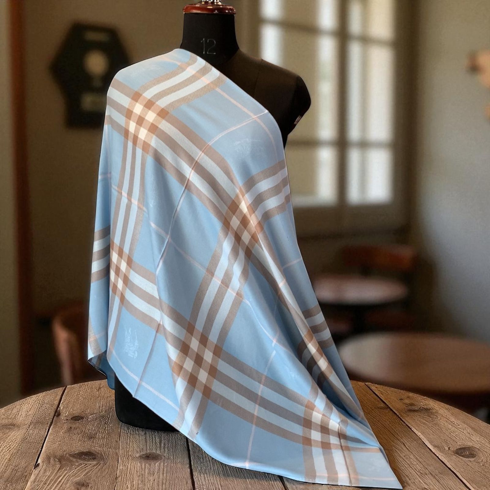⭐️美品 Burberry Silk Shawl/Stole nova check Premium Checkered Semi-Cotton Unisex Fashion Stole – Luxyn