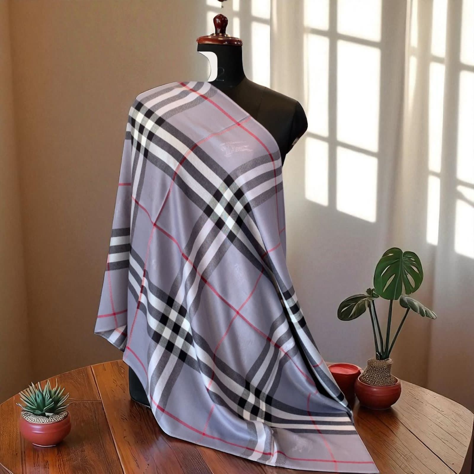 Burberry Signature Stole – First Copy Semi-Cotton Check Wrap (Unisex)