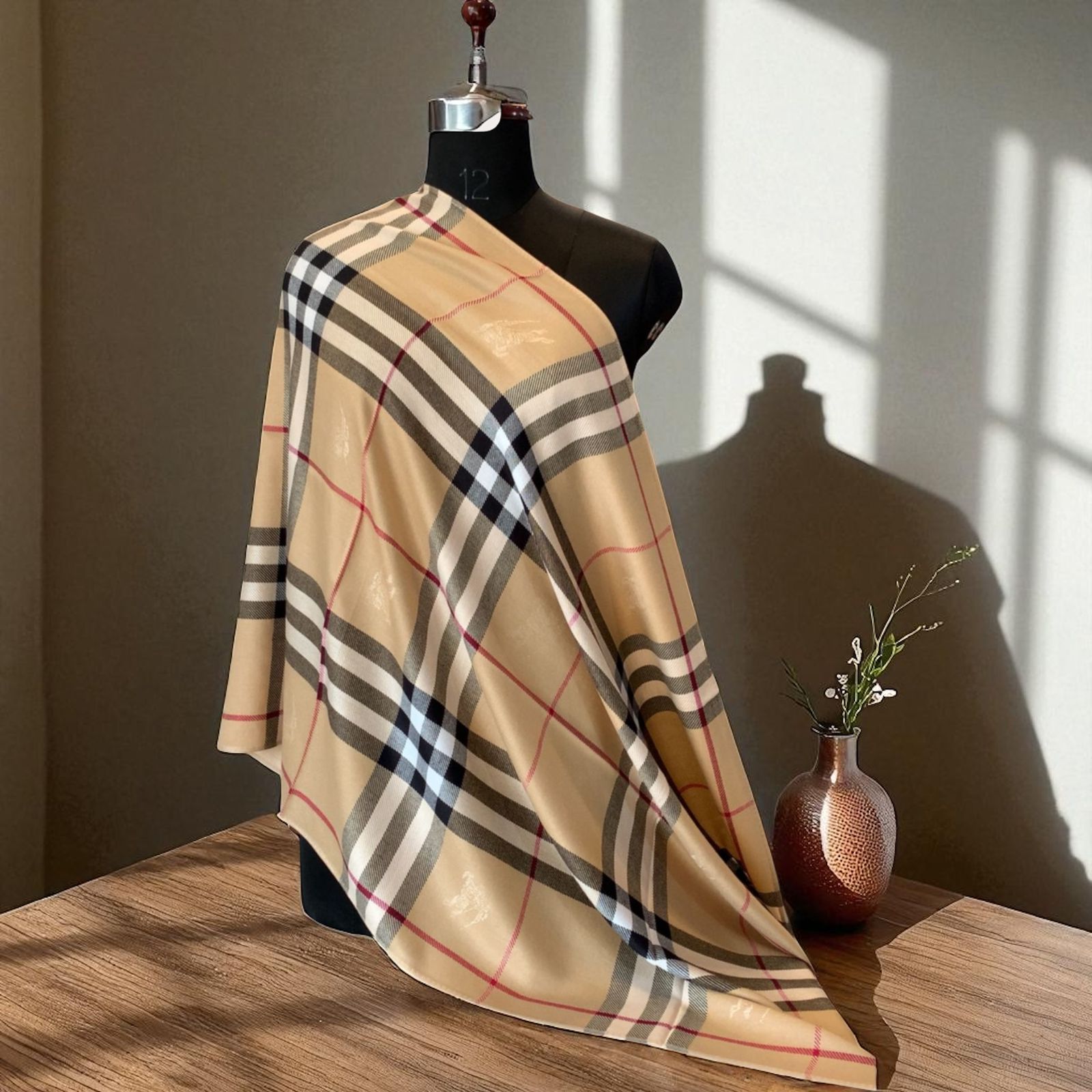 Burberry Signature Stole – First Copy Semi-Cotton Check Wrap (Unisex)