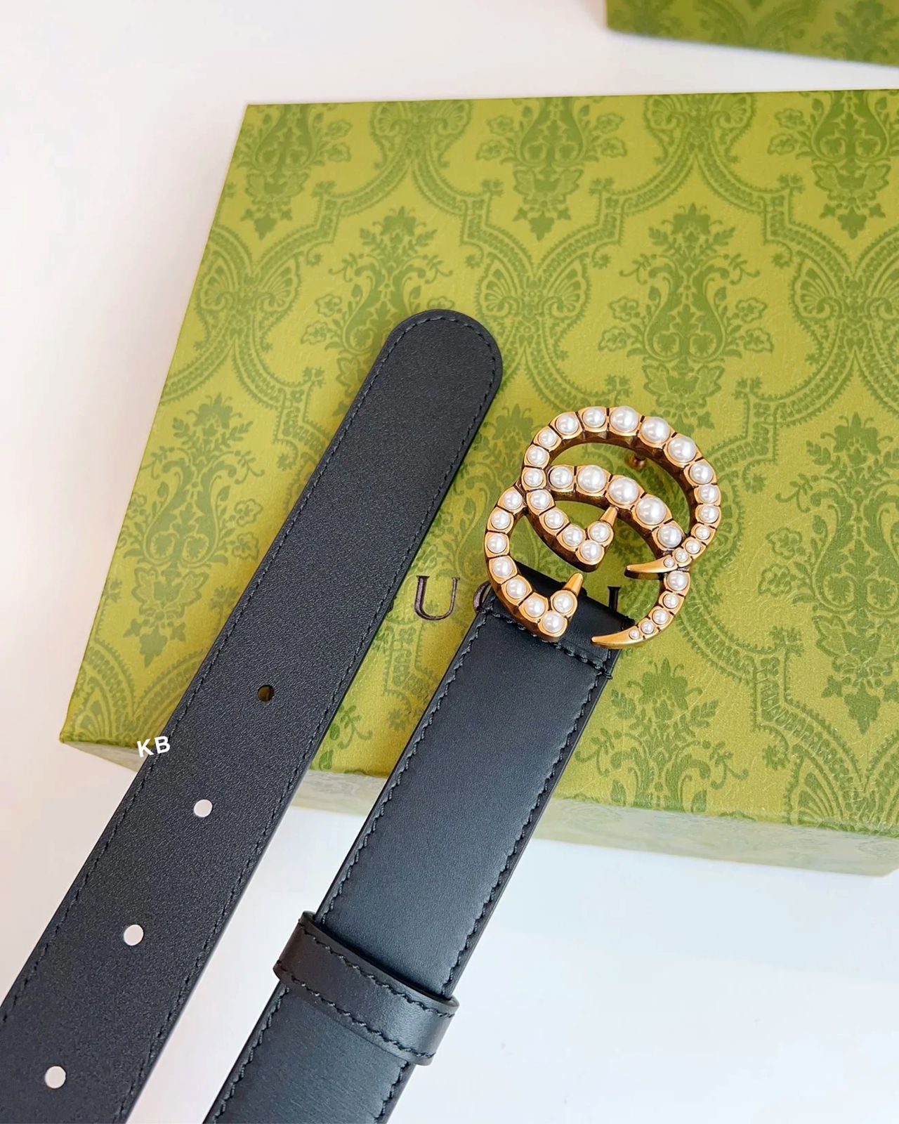 First Copy Gucci Belt  for Women – Pearl Embellished Leather