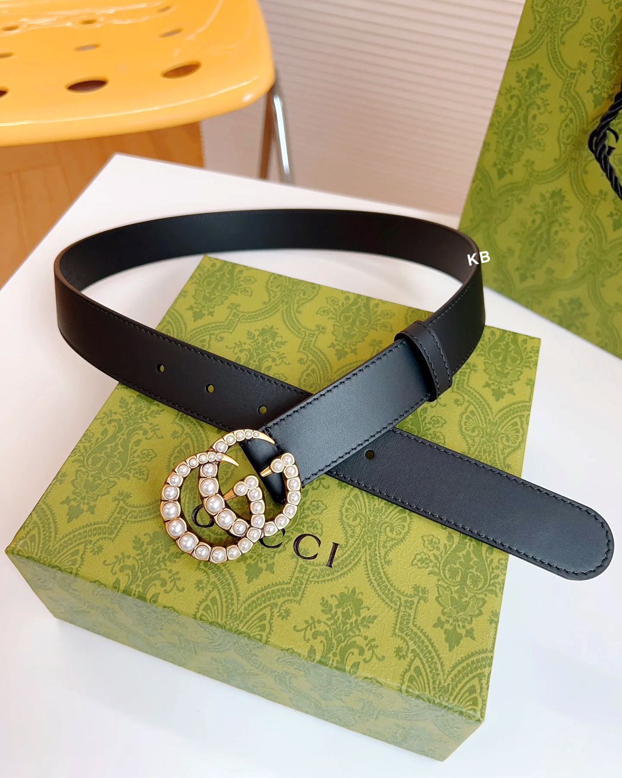 First Copy Gucci Belt  for Women – Pearl Embellished Leather