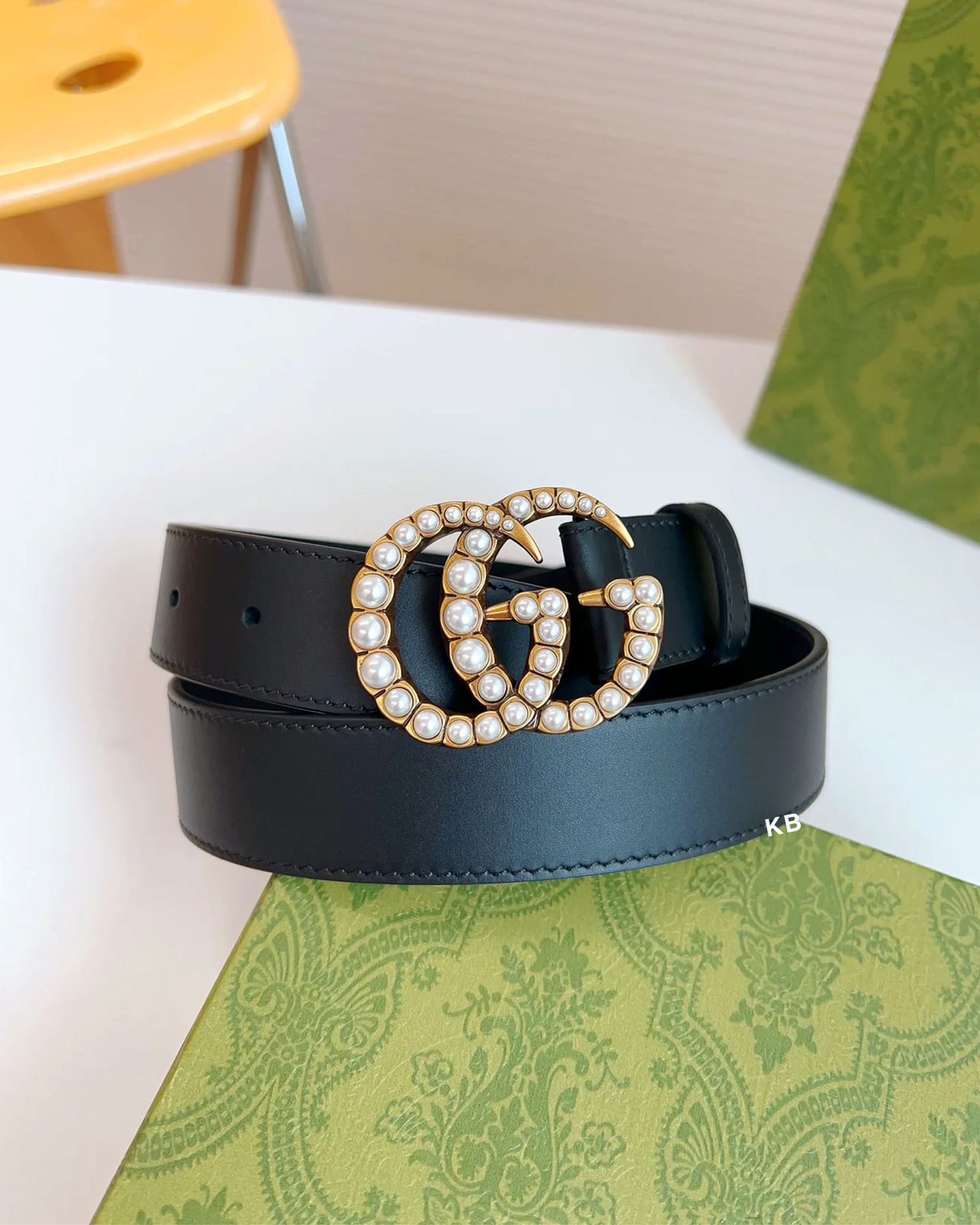 First Copy Gucci Belt  for Women – Pearl Embellished Leather
