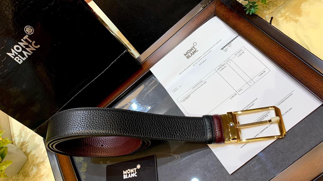 Mont Blanc Belt Leather – First Copy Unisex Strap