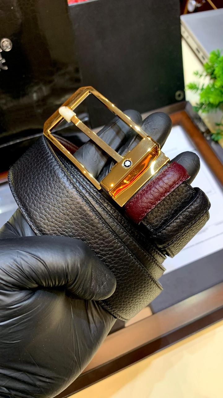 Mont Blanc Belt Leather – First Copy Unisex Strap