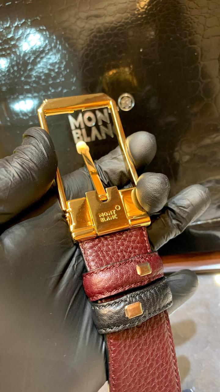 Mont Blanc Belt Leather – First Copy Unisex Strap